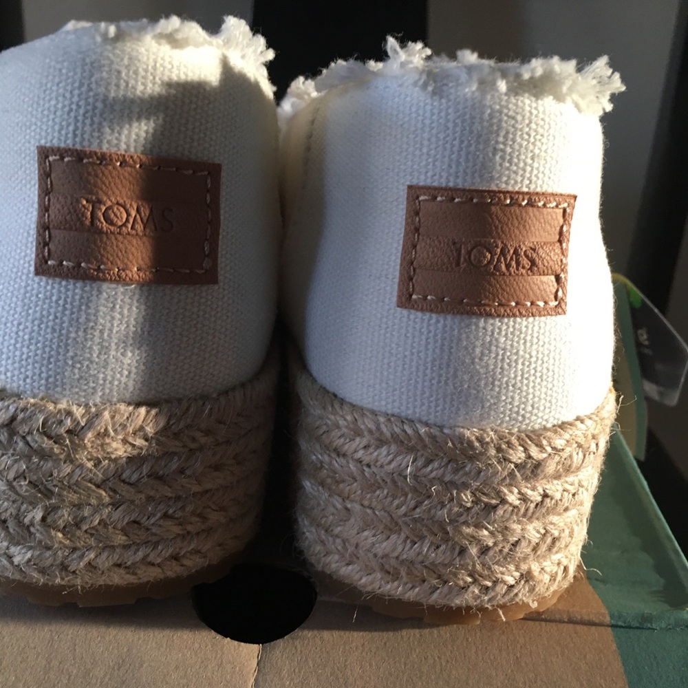 Toms Valencia white canvas platform espadrille - Picture 5 of 8